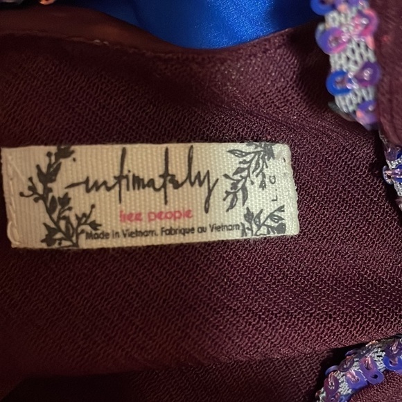 Free People Turn It On Satin Sequin Cami Top Size Large Vetiver Bloom Co… - Picture 7 of 9